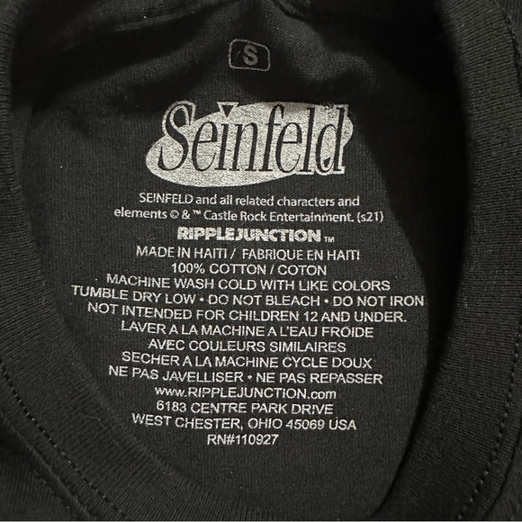 The Kramer Seinfeld T Shirt Black size Small - Picture 5 of 6